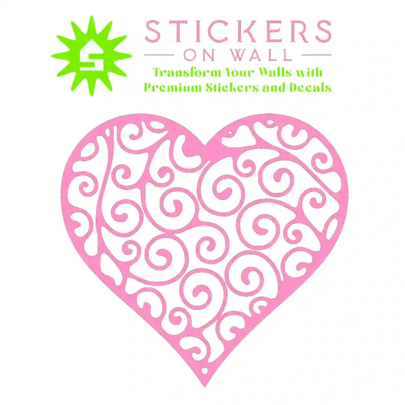 Scroll Heart Wall Stickers Bubblegum | Stickers on Wall