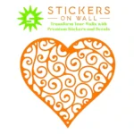 Scroll Heart Wall Stickers Orange | Stickers on Wall
