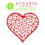 Scroll Heart Wall Stickers Red | Stickers on Wall