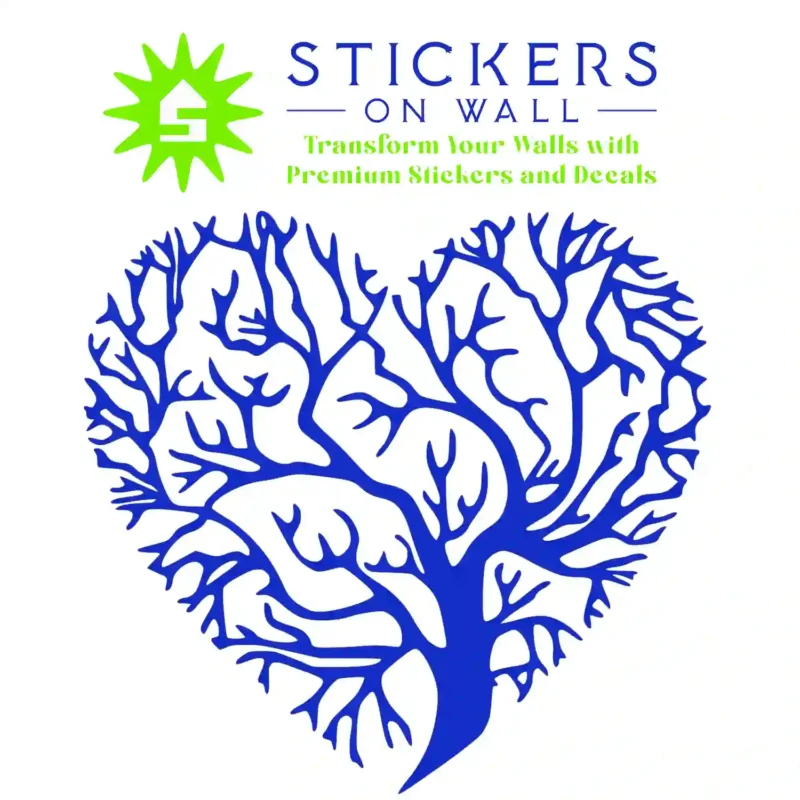Tree Heart Wall Stickers Brilliant Blue | Stickers on Wall