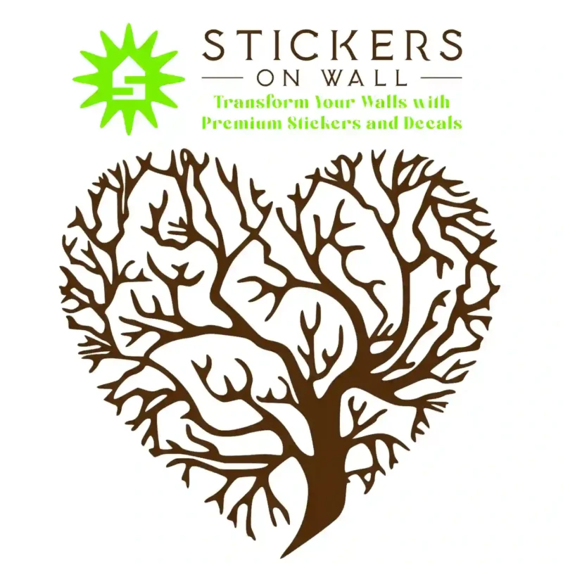 Tree Heart Wall Stickers Brown | Stickers on Wall