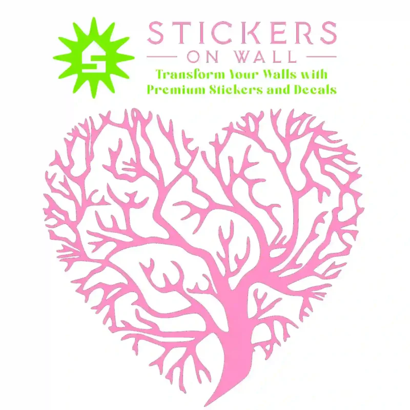 Tree Heart Wall Stickers Bubblegum | Stickers on Wall