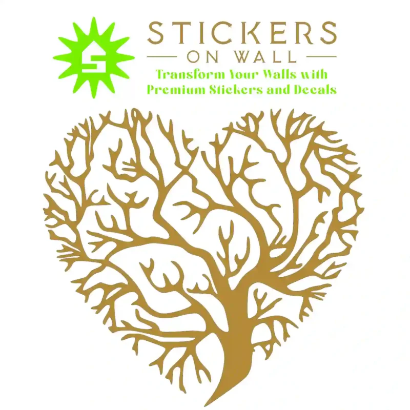 Tree Heart Wall Stickers Gold | Stickers on Wall