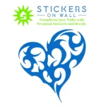 Tribal Heart Wall Stickers Azure Blue | Stickers on Wall