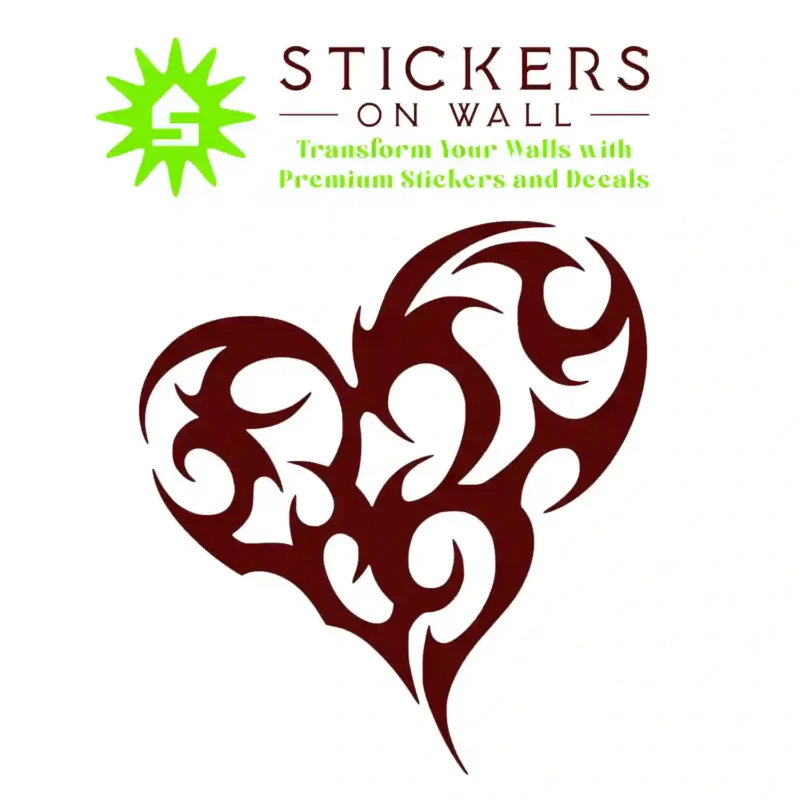 Tribal Heart Wall Stickers Burgundy | Stickers on Wall