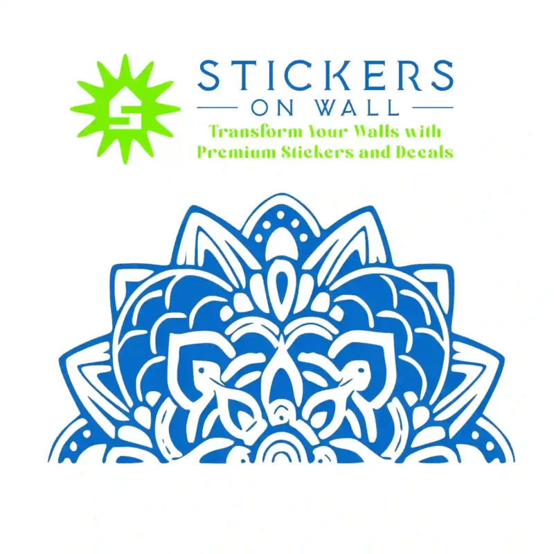 Half Mandala Wall Stickers Azure Blue | Stickers on Wall