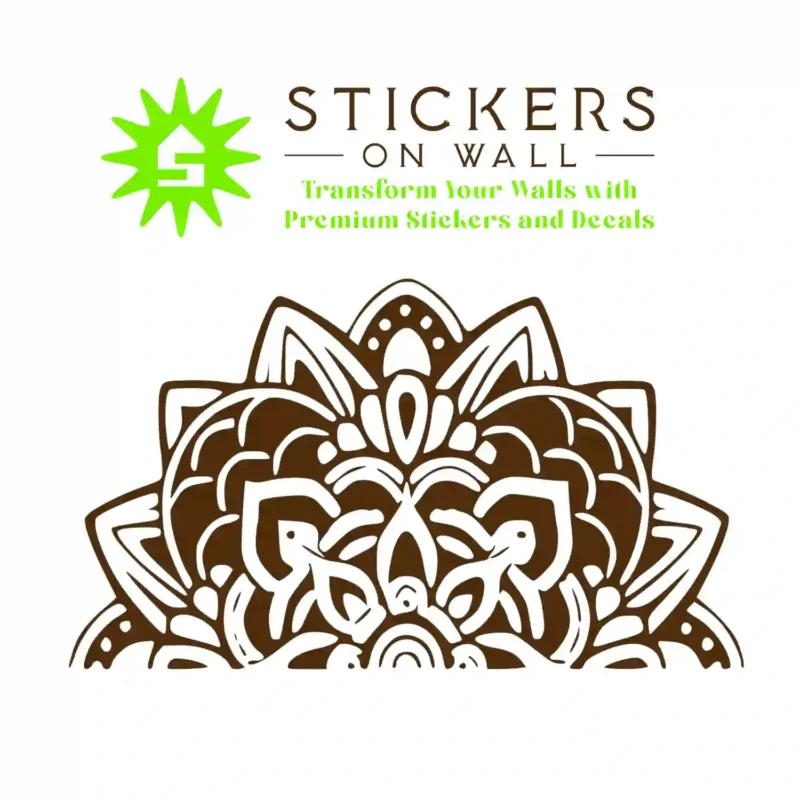 Half Mandala Wall Stickers Brown | Stickers on Wall