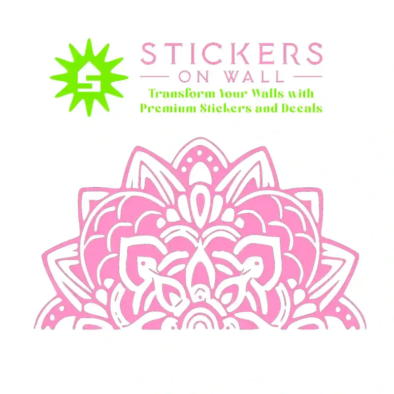 Half Mandala Wall Stickers Bubblegum | Stickers on Wall