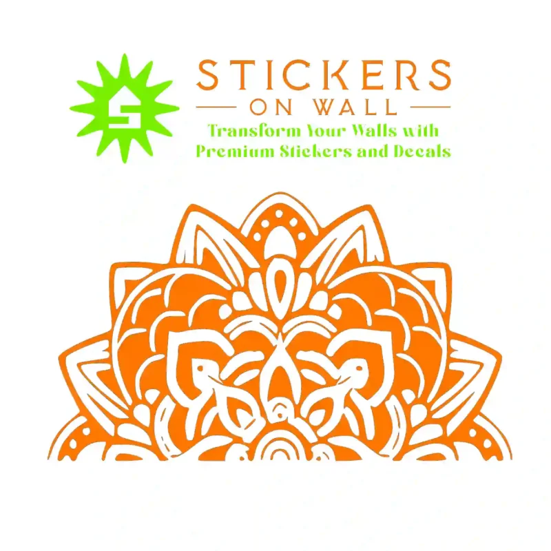 Half Mandala Wall Stickers Orange | Stickers on Wall