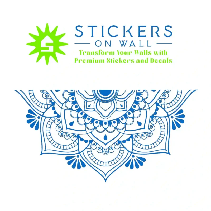 Mandala Border Wall Stickers Azure Blue | Stickers on Wall