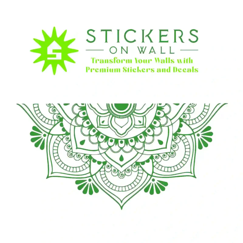 Mandala Border Wall Stickers Mid Green | Stickers on Wall
