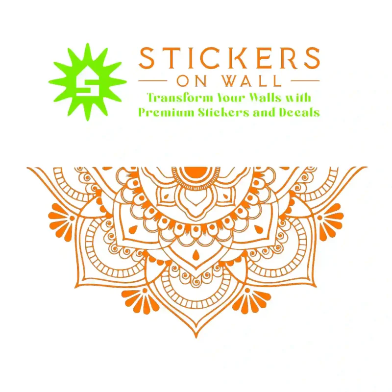 Mandala Border Wall Stickers Orange | Stickers on Wall