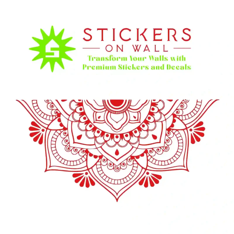 Mandala Border Wall Stickers Red | Stickers on Wall