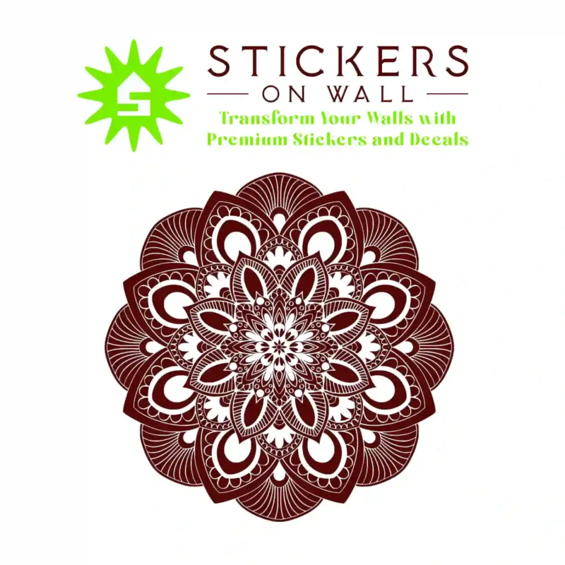Ornamental Mandala Wall Stickers Burgundy | Stickers on Wall