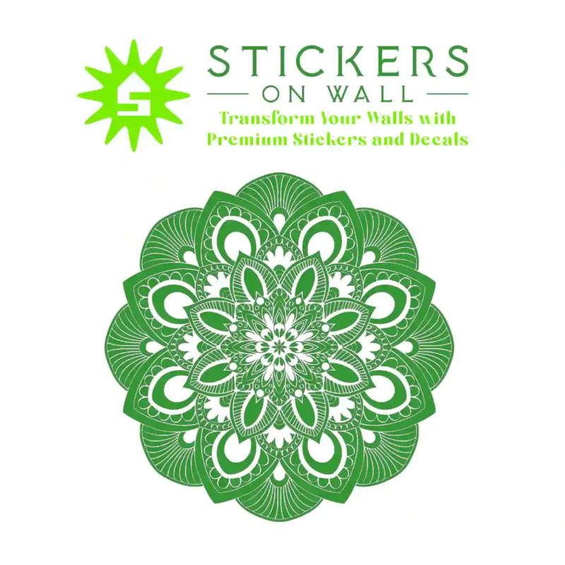 Ornamental Mandala Wall Stickers Mid Green | Stickers on Wall