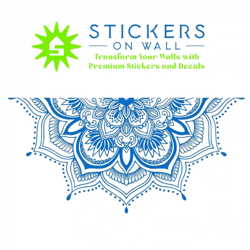 Crown Mandala Wall Stickers Azure Blue | Stickers on Wall