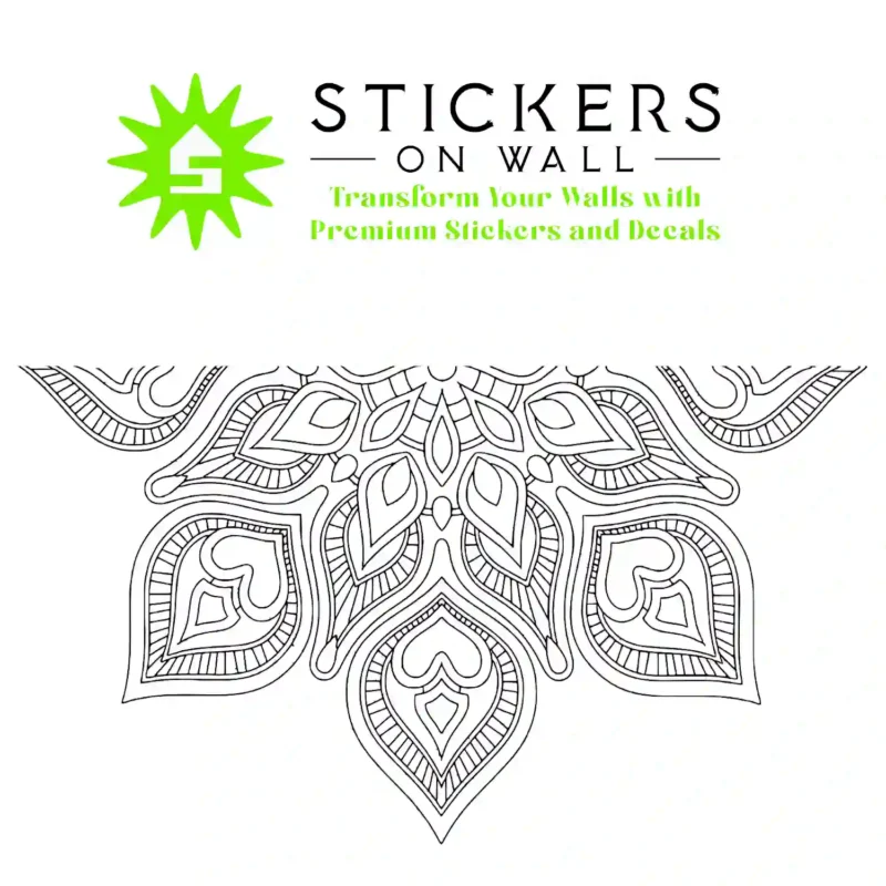 Half Mandala Teardrop Stickers Black | Stickers on Wall