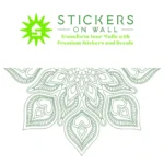Half Mandala Teardrop Stickers Mid Green | Stickers on Wall