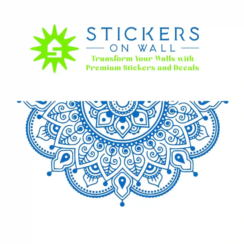 Mandala Curve Wall Stickers Azure Blue | Stickers on Wall