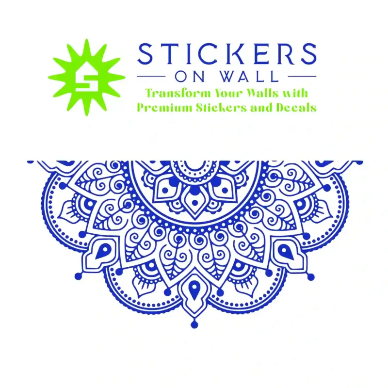 Mandala Curve Wall Stickers Brilliant Blue | Stickers on Wall
