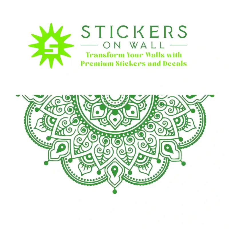 Mandala Curve Wall Stickers Mid Green | Stickers on Wall