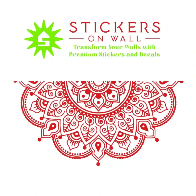 Mandala Curve Wall Stickers Red | Stickers on Wall