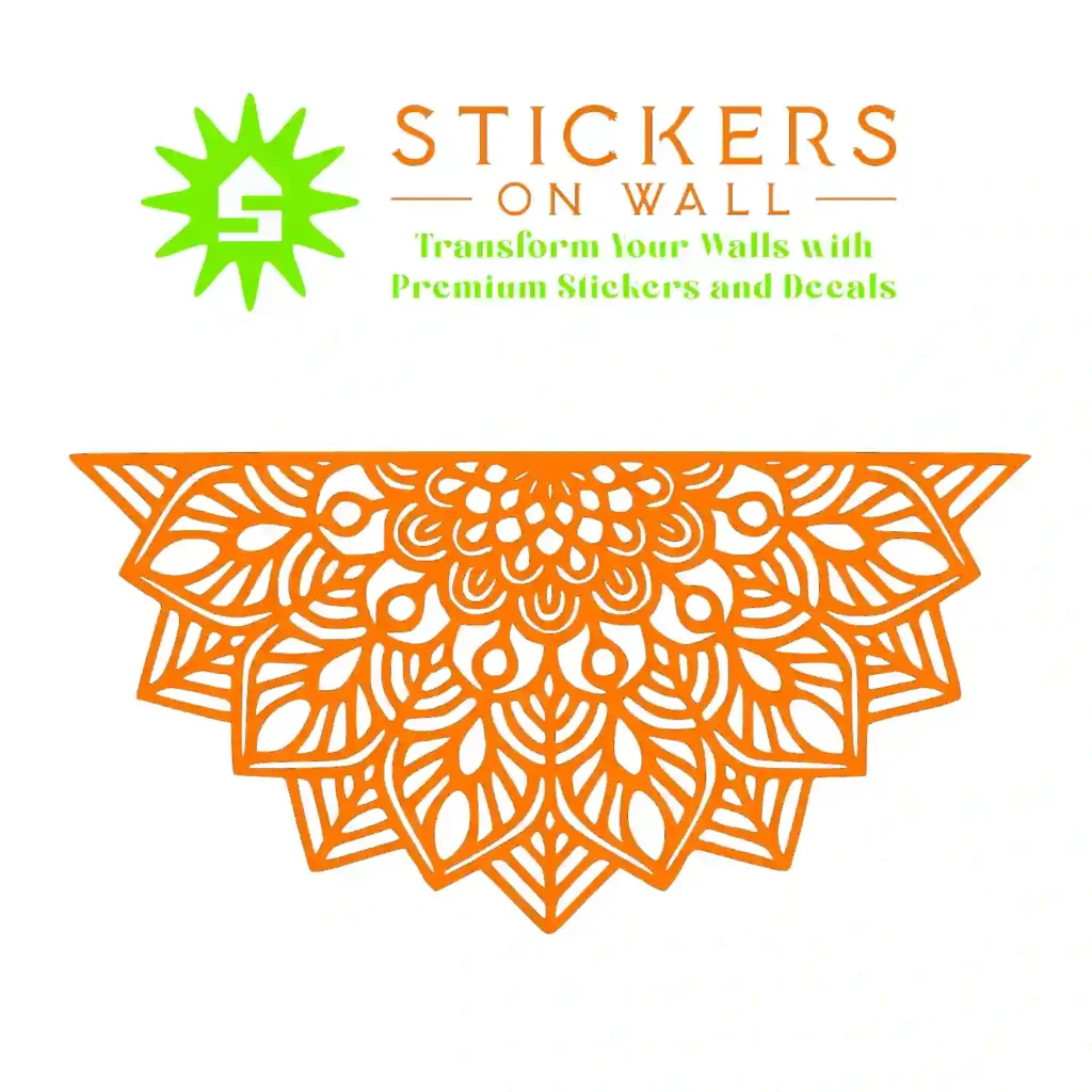 Mandala Design Wall Stickers Orange