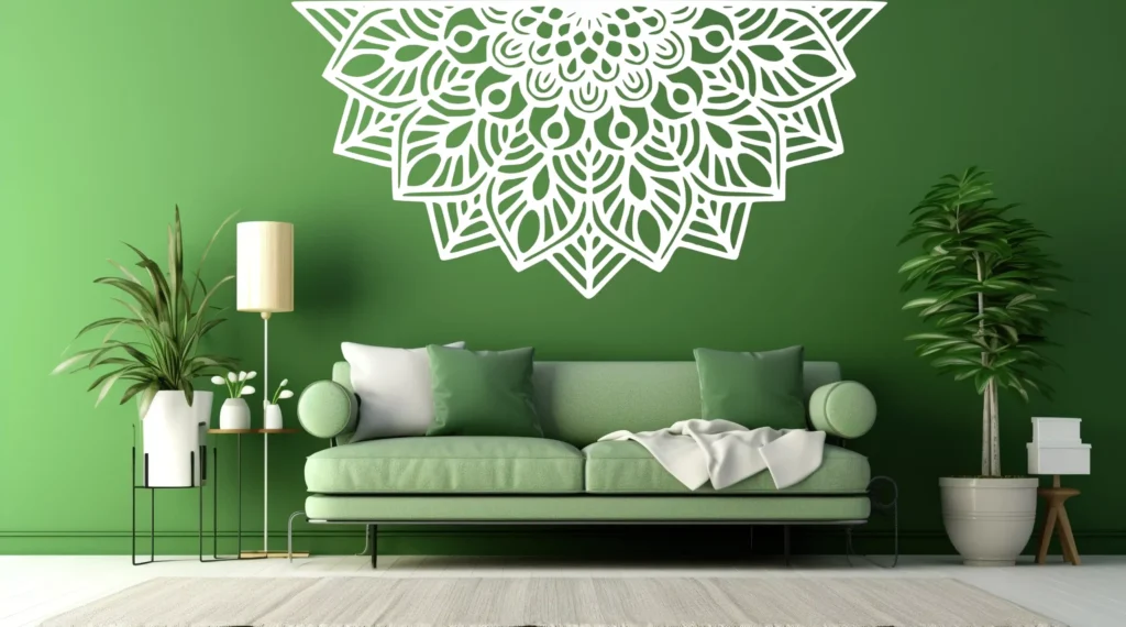 Mandala Half Design Wall Stickers 