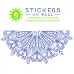 Mandala Half heart Wall Stickers Brilliant Blue | Stickers on Wall