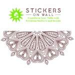 Mandala Half heart Wall Stickers Burgundy | Stickers on Wall