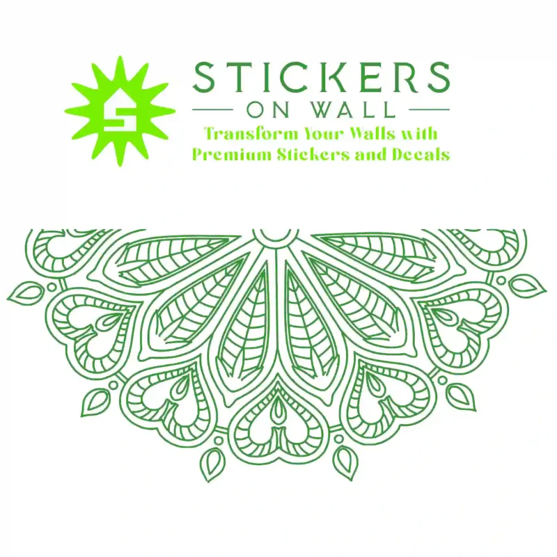 Mandala Half heart Wall Stickers Mid Green | Stickers on Wall