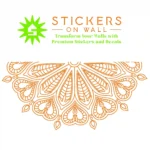 Mandala Half heart Wall Stickers Orange | Stickers on Wall