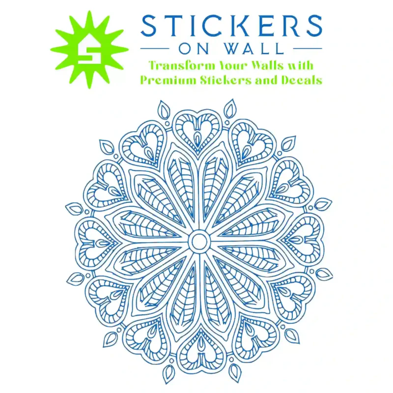 Mandala Heart Wall Stickers Azure Blue | Stickers on Wall