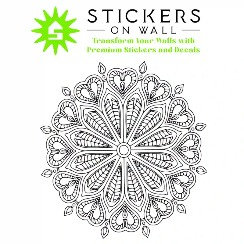Mandala Heart Wall Stickers Black | Stickers on Wall
