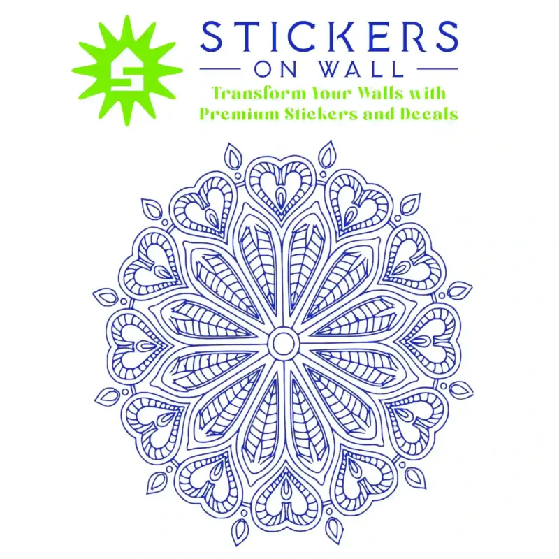 Mandala Heart Wall Stickers Brilliant Blue | Stickers on Wall