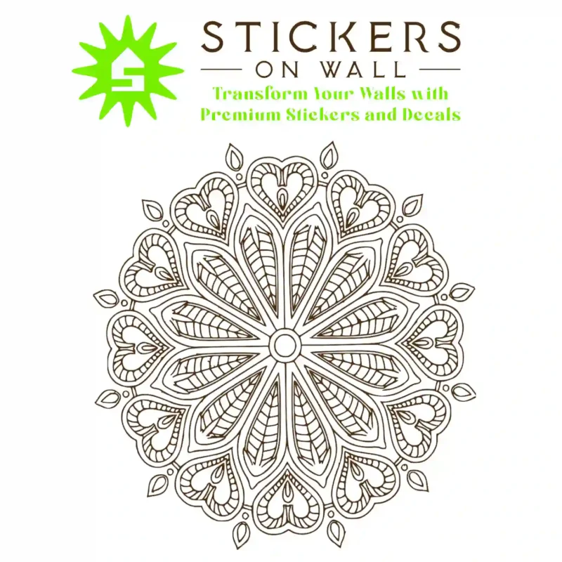 Mandala Heart Wall Stickers Brown | Stickers on Wall