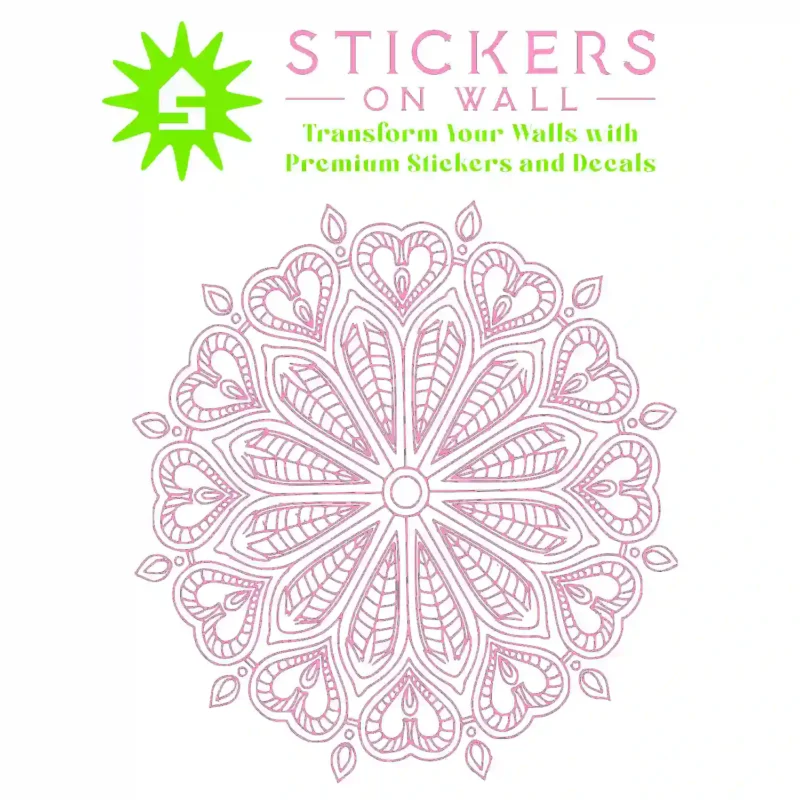 Mandala Heart Wall Stickers Bubblegum | Stickers on Wall