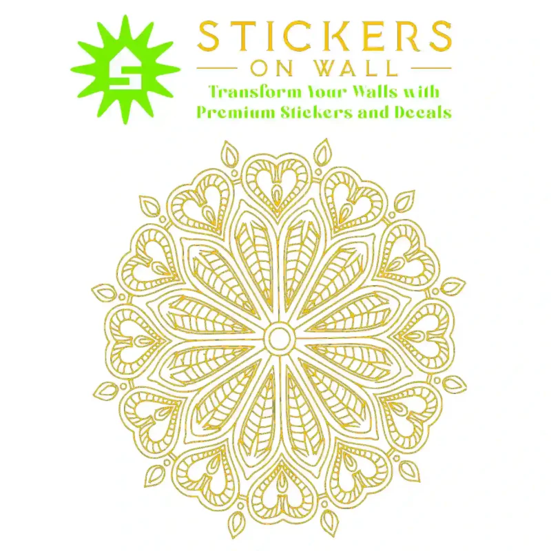 Mandala Heart Wall Stickers Golden Yellow | Stickers on Wall