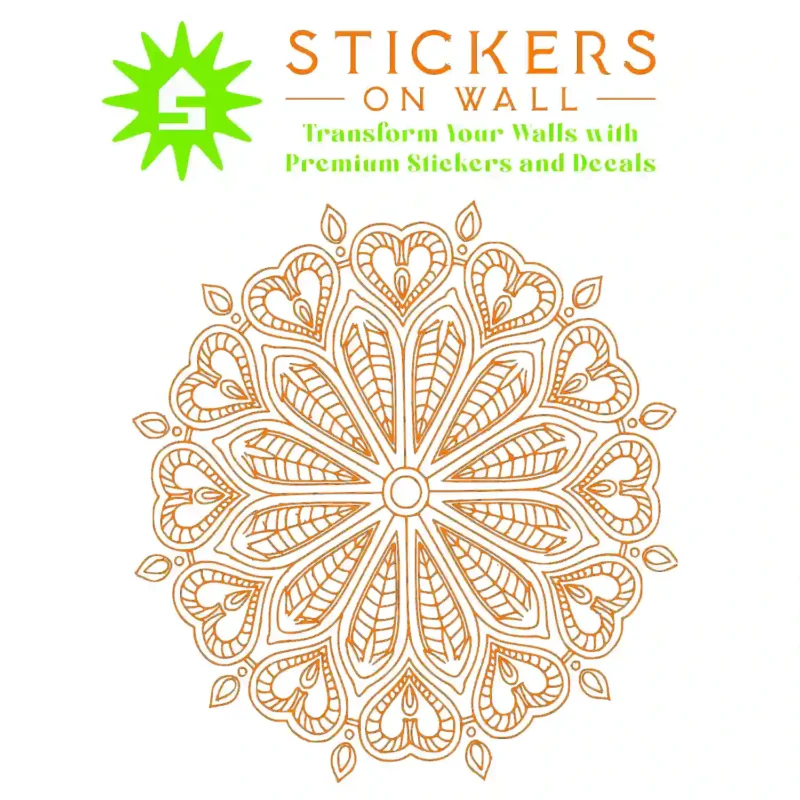 Mandala Heart Wall Stickers Orange | Stickers on Wall