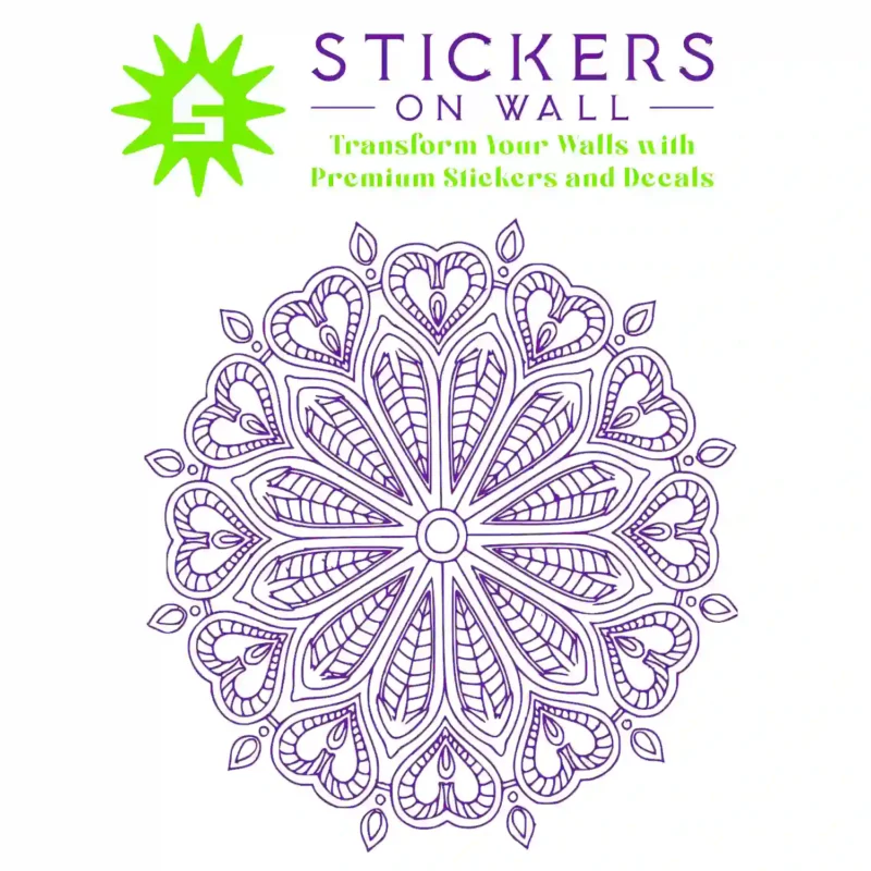 Mandala Heart Wall Stickers Perfect Purple | Stickers on Wall