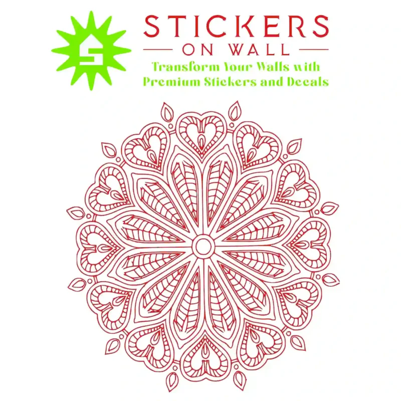 Mandala Heart Wall Stickers Red | Stickers on Wall