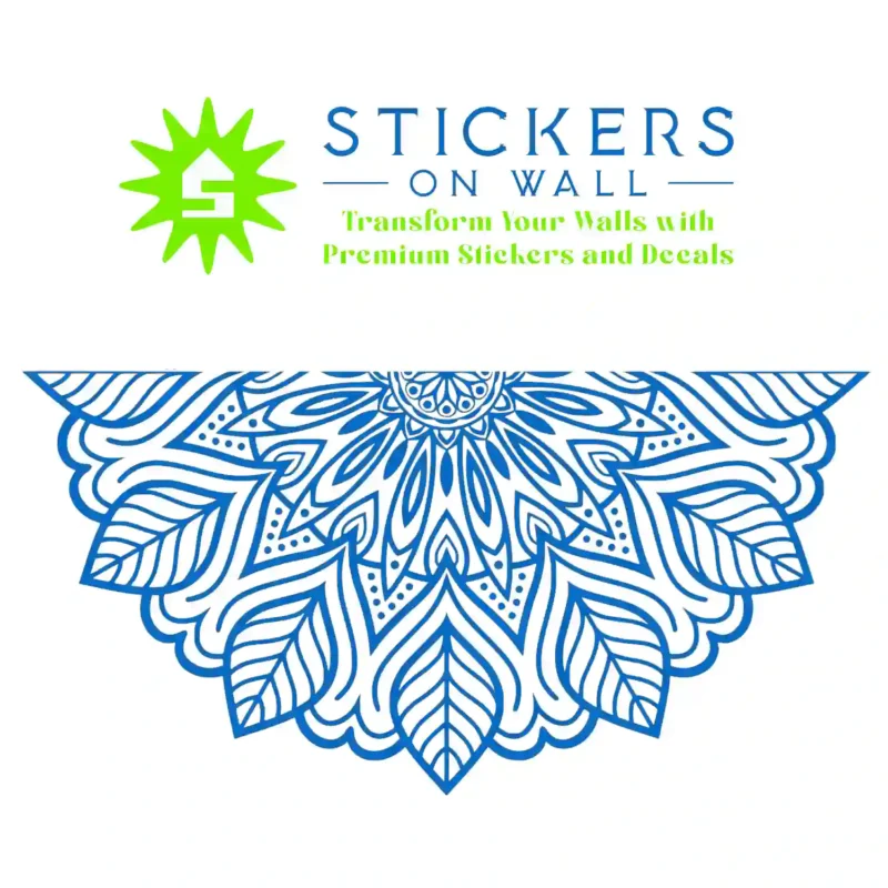 Mandala Leaf Wall Stickers Azure Blue | Stickers on Wall