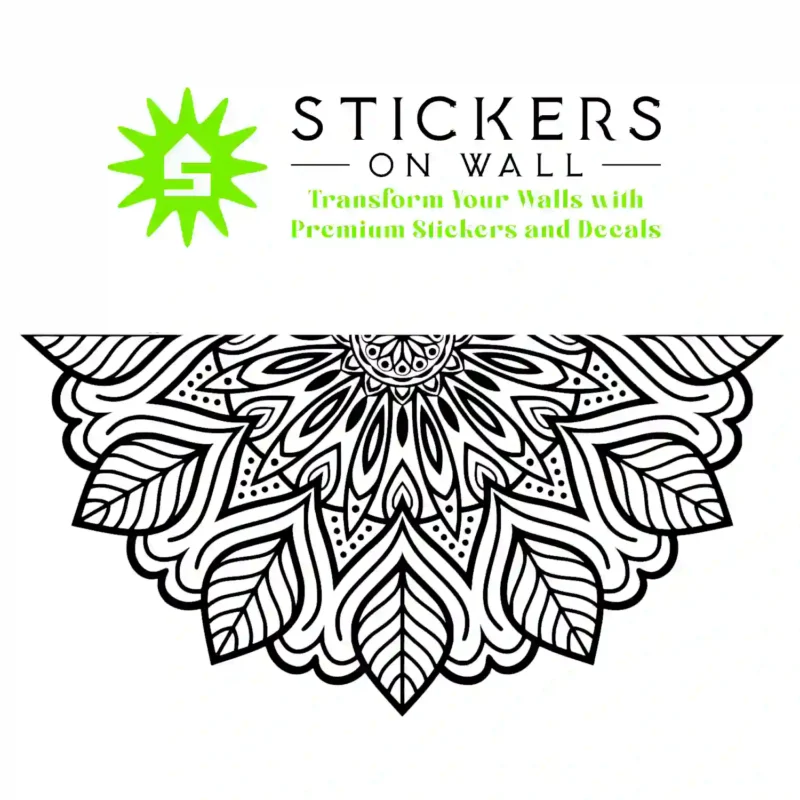 Mandala Leaf Wall Stickers Black | Stickers on Wall