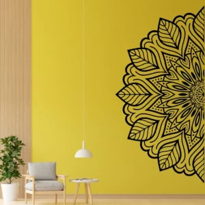 Mandala Leaf Wall Stickers Dark Black | Stickers on Wall