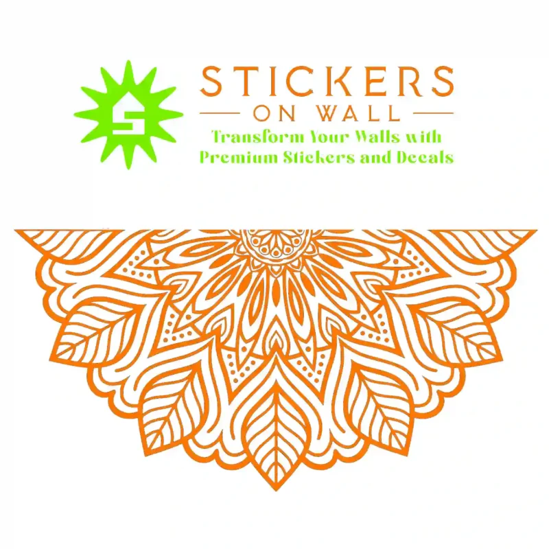 Mandala Leaf Wall Stickers Orange | Stickers on Wall