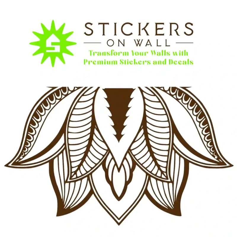 Mandala Lotus Wall Stickers Brown | Stickers on Wall