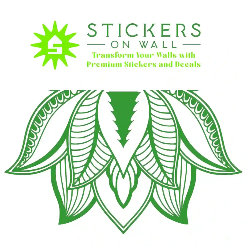 Mandala Lotus Wall Stickers Mid Green | Stickers on Wall