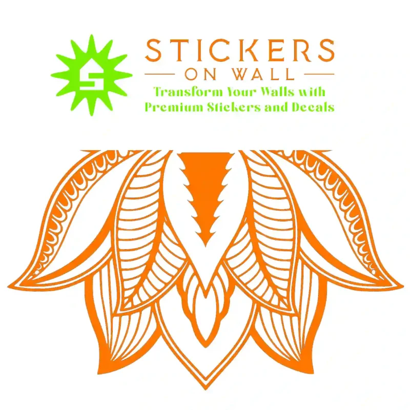 Mandala Lotus Wall Stickers Orange | Stickers on Wall