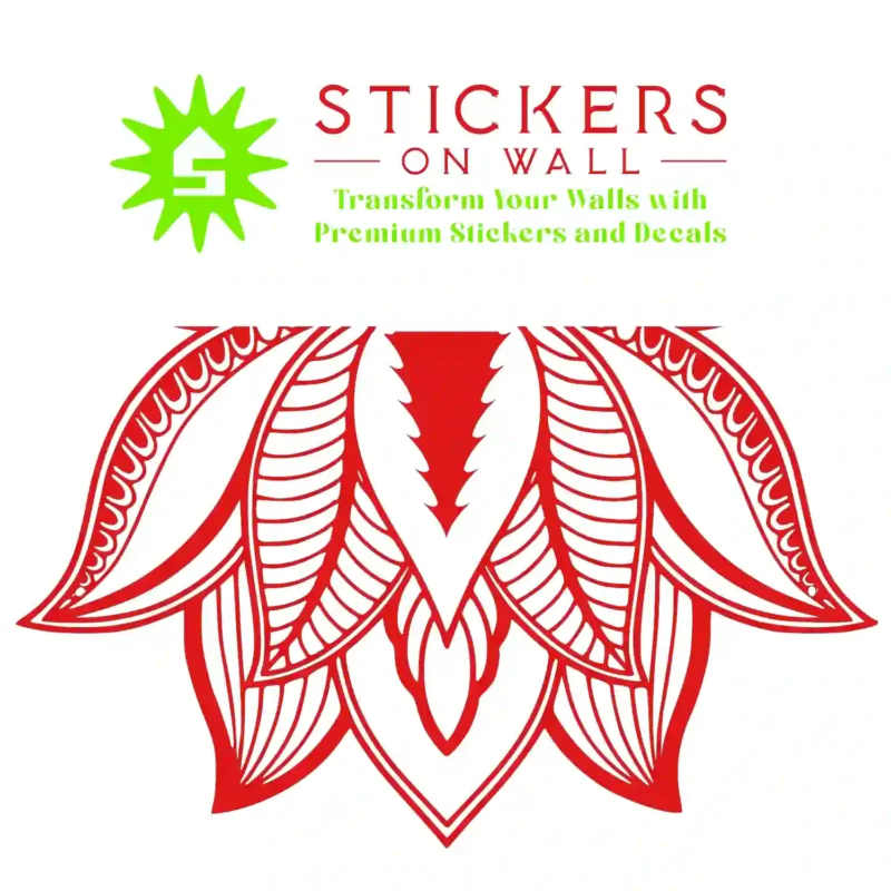 Mandala Lotus Wall Stickers Red | Stickers on Wall
