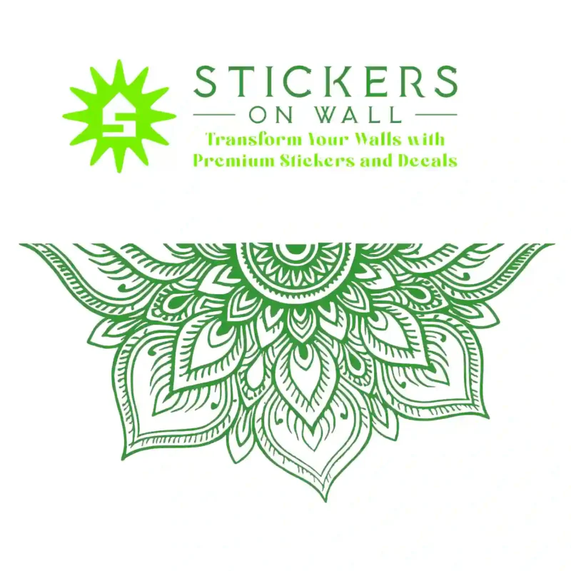Mandala Petal Wall Stickers Mid Green | Stickers on Wall